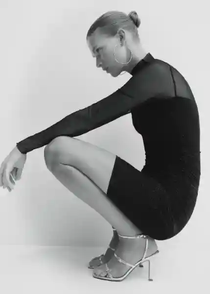 Vestido Xcosmos Negro Talla S Mujer Mango