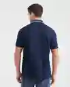 Camiseta Polo Neck Details Azul Dark Ultra Oscuro XL Chevignon