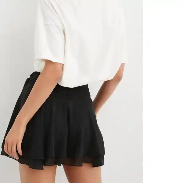 Falda Cinta Para Anudar Negro Aerie Talla Medium American Eagle