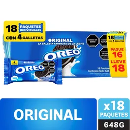 Galletas Oreo Sabor Original Pack 18X de 36G C/U