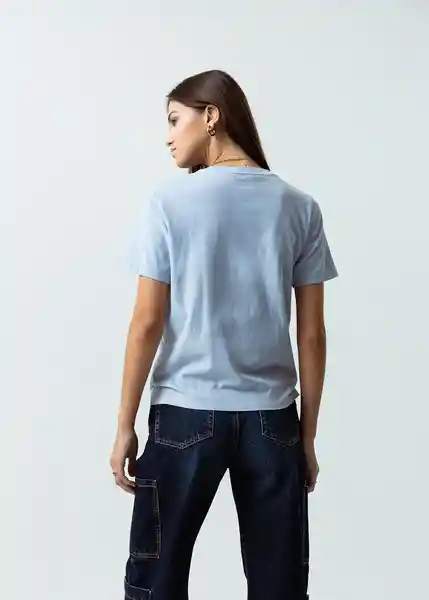 Camiseta Mujer Azul Zen Claro Talla M 402G002 Naf Naf