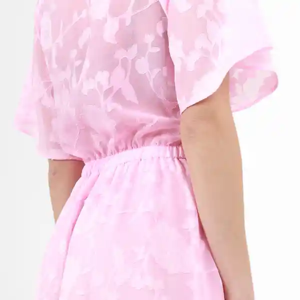 Vestido Cuello V Manga Corta Morado Talla M 552264