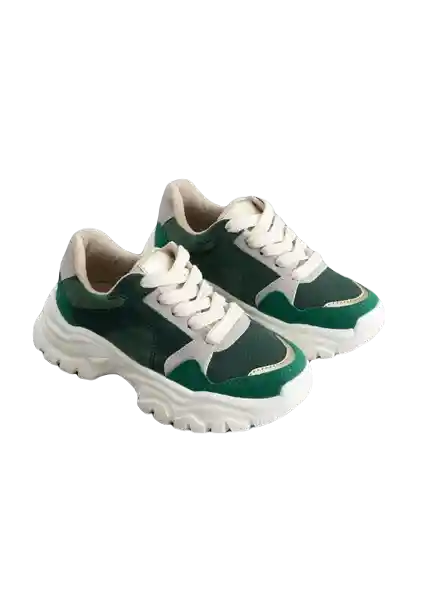 Tenis Suela Chunky Verde Talla 31