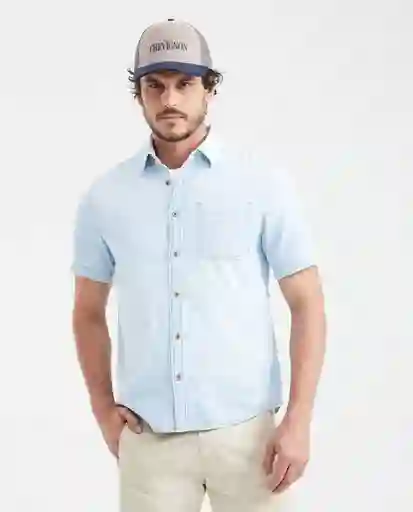 Camiseta Slim Fit Masculino Azul Cristalino Claro T M Chevignon