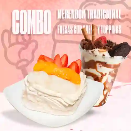 Merengón Tradicional + Fresas con Crema