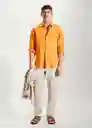 Camisa Calcuta Naranja Talla L Hombre Mango