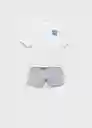 Set Pijama Dream Gris Medio Vigoré Talla 08 Niños Mango