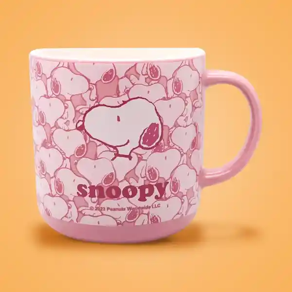 Taza Cerámica de Snoopy Rosa 410 mL Miniso