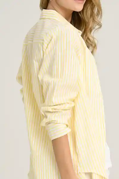 Camisa Boyfriend Spring Color Amarillo Medio Talla S Ragged