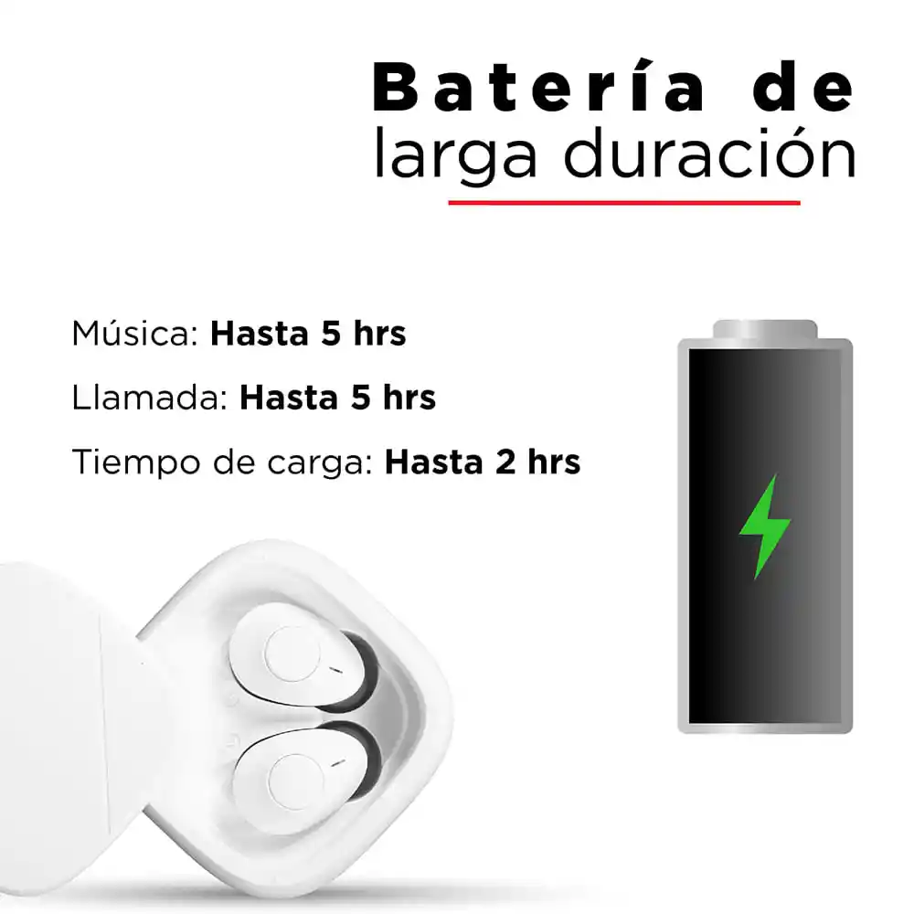 Miniso Audífonos Inalámbricos Tws Con Tapón de Rosca M1 Blanco