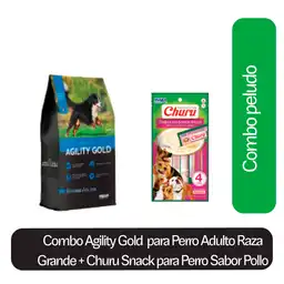 Combo Agility Gold Perro Adulto Grande + Churu Pollo Salmón