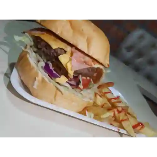 Hamburguesa de Carne Mas Papas