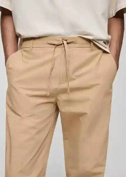 Pantalón Gino Beige Talla 42 Hombre Mango