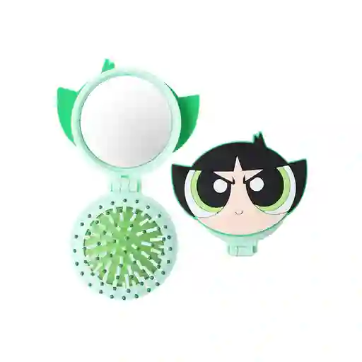 Brocha y Espejo Plegable Bellota Serie Power Puff Girls Miniso