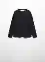 Camiseta Basic5 Niños Negro Talla 12 Mango