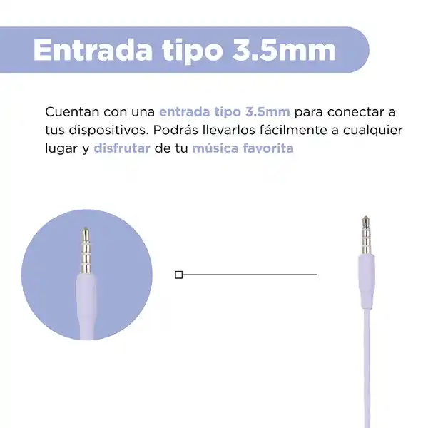 Audífonos 3 Life is For Fun Serie Morado 5 mm Miniso