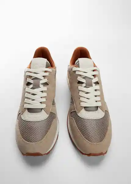 Tenis Deportivos Maratón Beige Talla 41 Hombre Mango