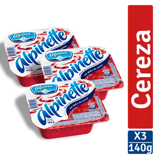 Alpinette Alimento Lácteo con Dulce de Cereza