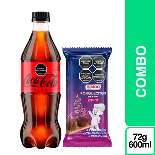 Combo Coca-Cola Zero + Bimbo Ponquecitos Vino Navidad