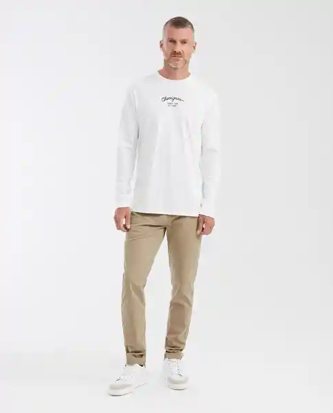 Camiseta Embroidered Slong Crudo Pristino Claro T M Chevignon