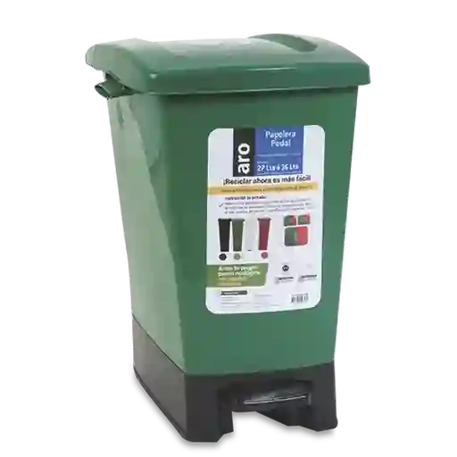 Aro Papelerapedal Verde 27 L