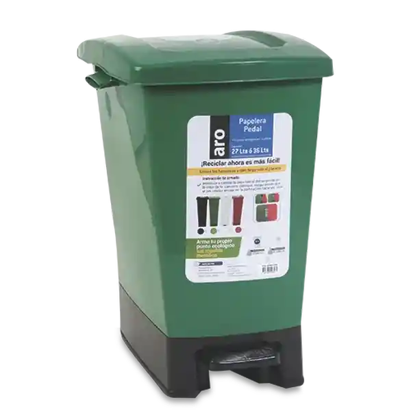 Aro Papelerapedal Verde 27 L