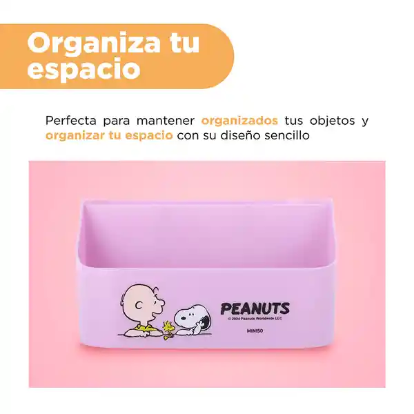 Organizador de Plástico de 5 Compartimentos Snoopy Morado Miniso