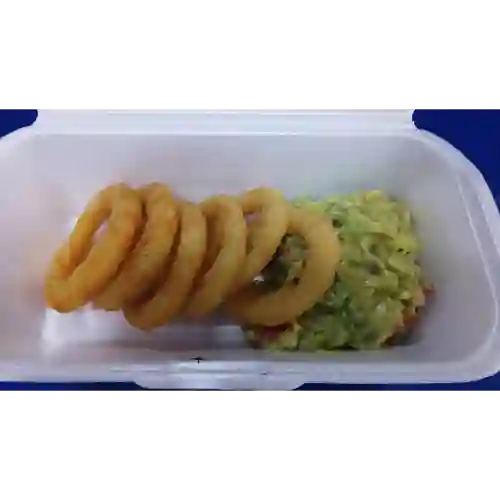 Aritos de Cebolla con Guacamole