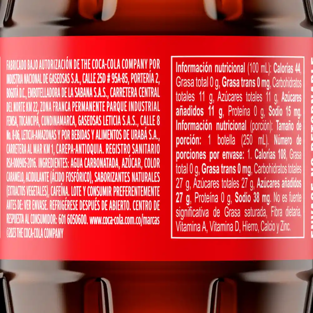 Gaseosa Coca-Cola Sabor Original 250ml x 12 Unds