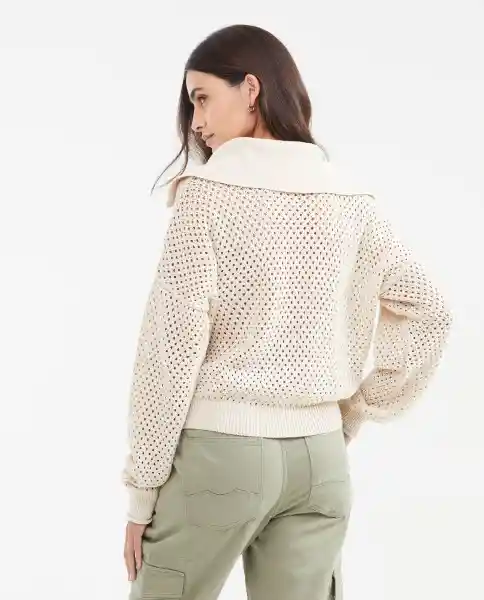 Sueter Tejido Open Work Caqui Fango Medio Talla L Chevignon