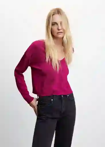 Jersey Crayon2 Fucsia Talla M Mujer Mango