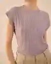 Camiseta Tejido Morado Lila Medio Talla L 462G203 Esprit