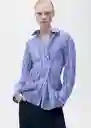 Camisa Inma Azul Talla M Mujer Mango
