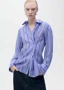 Camisa Inma Azul Talla M Mujer Mango