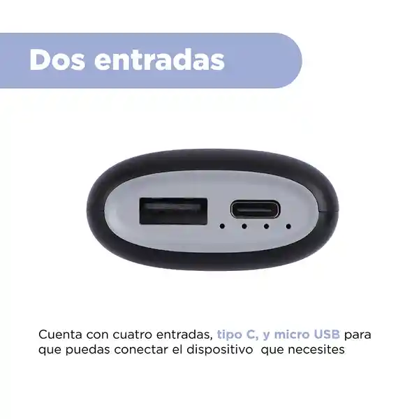 Batería Mini de Respaldo 4000mah Serie Negra Mod M22 Miniso