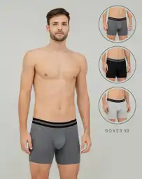 Boxer Medio Ajustado en Algodón Hombre Dubai X3 Punto Blanco Talla Xl