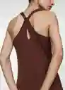 Vestido Mint Marron Talla M Mujer Mango