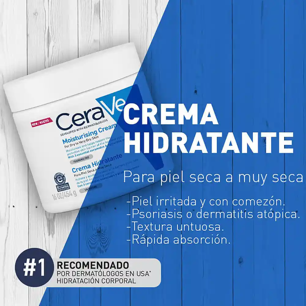 Cerave Crema Hidratante Para Piel Sensible y Seca