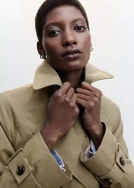 Abrigo Trench Desert Khaki Talla S Mujer Mango