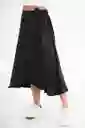 Regged Falda Wrap Sateen Color Negro Talla 12