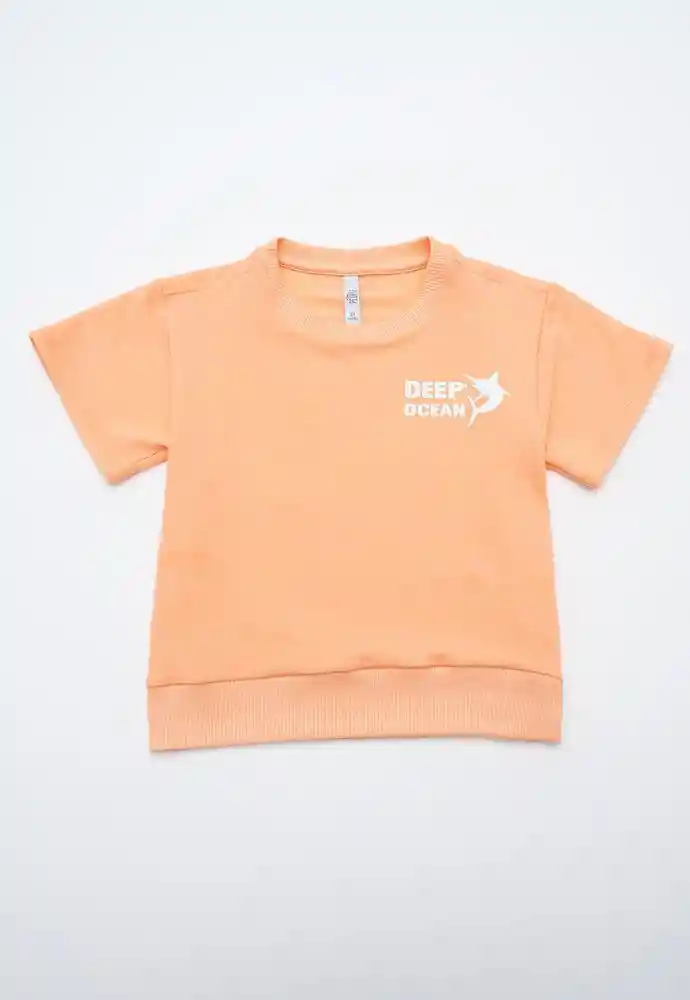 Camiseta Manga Corta 6/9 Meses-naranja