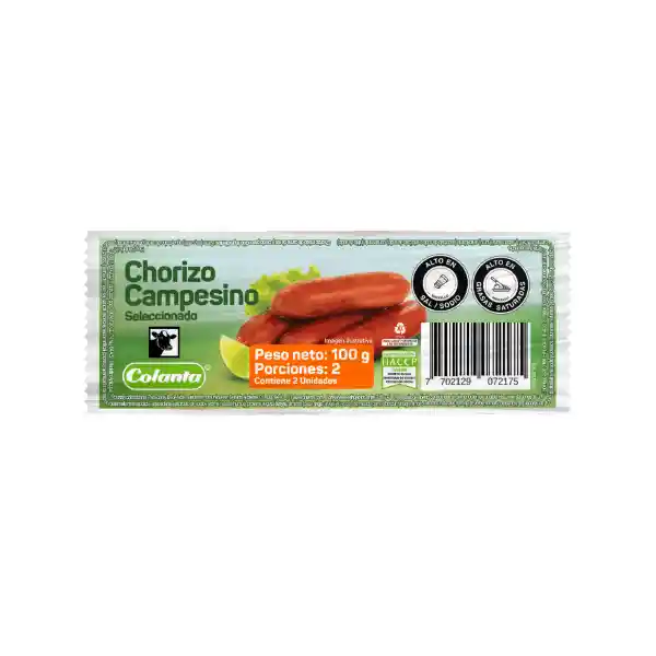 Chorizo Campesino Seleccionado Colanta Duopack x 100 g