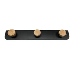 Percha Funcional Metal 3 Ganchos Madera
