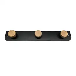 Percha Funcional Metal 3 Ganchos Madera