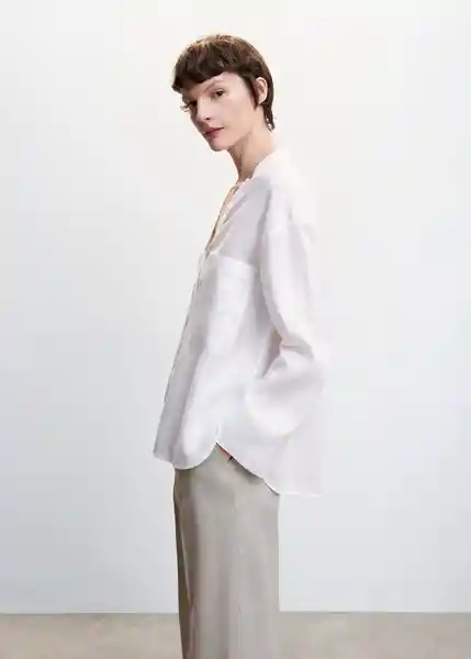 Blusa Roma Off White Talla M Mujer Mango