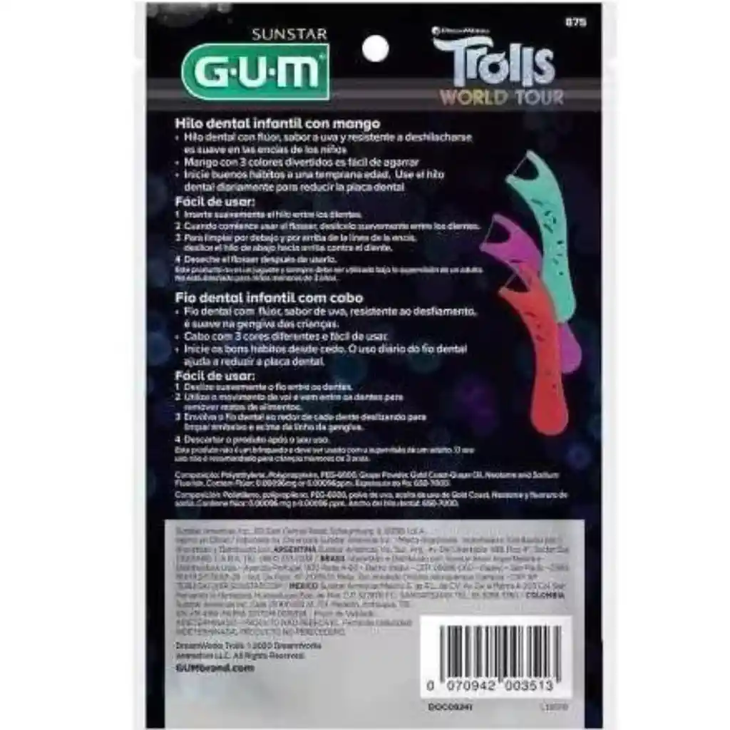 Gum Hilo Dental Kids Flosser Trolls