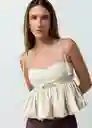 Camisa Cacao Mujer Crudo Marfil Claro Talla M 412G396 Naf Naf