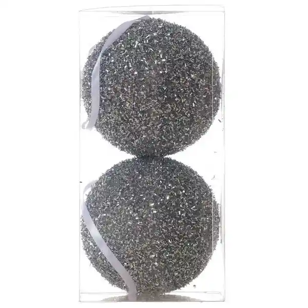 Set Bolas Plateado Pvc 12 cm 831-Mx2467-24262C Finlandek