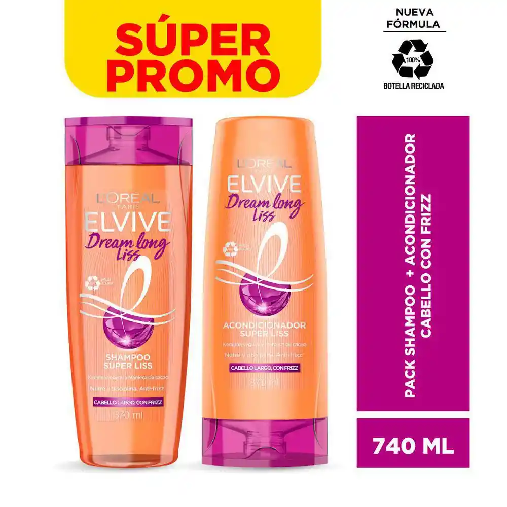 Loreal Paris-Elvive Shampoo Dream Liss + Acondicionador