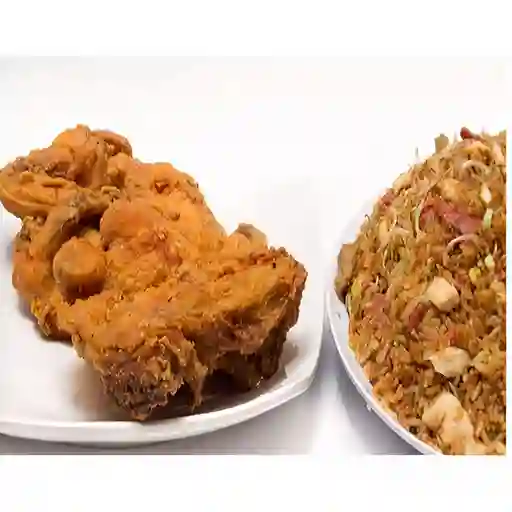 Combo#1, Arroz Caja Mediano + 1/2 Pollo